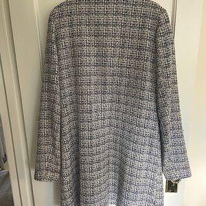 Karl Lagerfeld Blue and white long blazer